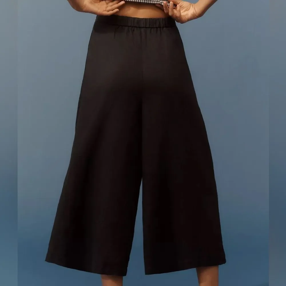 NWT By Anthropologie Linen Pleated Culotte Trouser Pants size medium - Picture 2 of 8